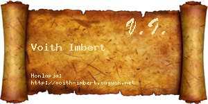 Voith Imbert névjegykártya